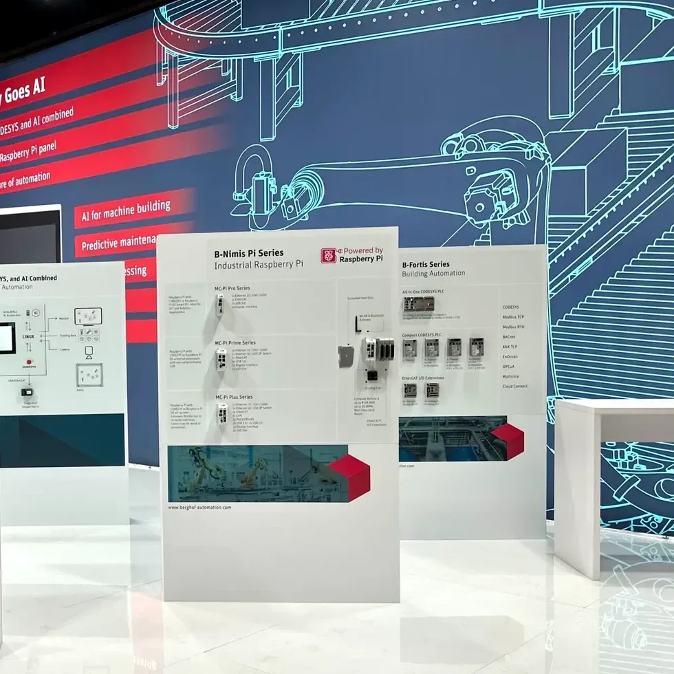 Berghof Automation 1 Leistungen von Expoline ein fertiger Messestand von Expoline Messedesign